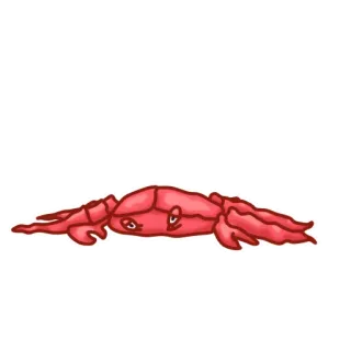 😓 crab, sea creature, animal, crustacean, ocean life, red telegram sticker
