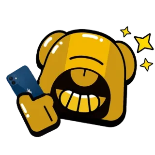 🌟 gấu, điện thoại, vàng, nhân vật, biểu tượng cảm xúc, nhãn dán telegram sticker