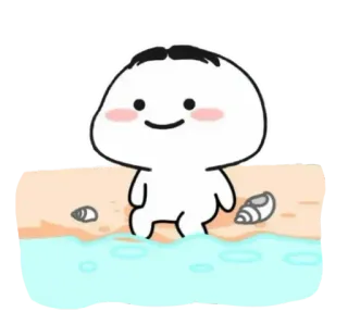 🏖 Desenho animado, Praia, Água, Fofo telegram sticker