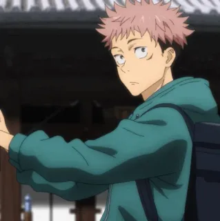 🎴 Yuji Itadori Jujutsu Kaisen Anime, Charakter, Manga, Männlich, Rosa Haare telegram sticker