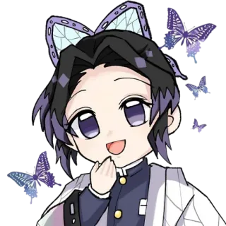🧚‍♀ Shinobu Kocho Demon Slayer anime, demon slayer, shinobu kocho, butterfly, cartoon telegram sticker