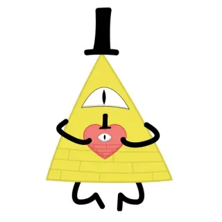 ♥️ Bill Cipher Gravity Falls bill cipher, gravity falls, triangolo, cartone animato, giallo, occhio telegram sticker