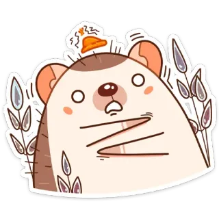 😳 เม่น, กลัว, ตกใจ, น่ารัก, สัตว์, การ์ตูน telegram sticker