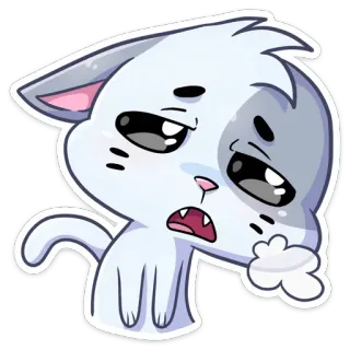 😮‍💨 chat, triste, dessin animé, autocollant telegram sticker