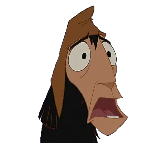 😢 Kuzco The Emperor's New Groove ดิสนีย์, การ์ตูน, สีหน้า, ตกใจ, ตลก telegram sticker