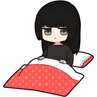 🥱 ง่วง, เตียง, น่ารัก, การ์ตูน, อนิเมะ telegram sticker