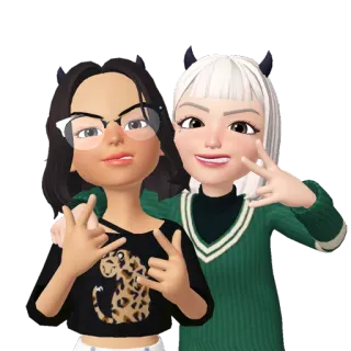 💘 Freunde, Mädchen, Avatare, Casual, Sticker, Digitale Kunst whatsapp sticker