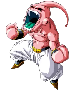 👾 Majin Buu Dragon Ball Z anime, villain, pink, monster, dragon ball telegram sticker