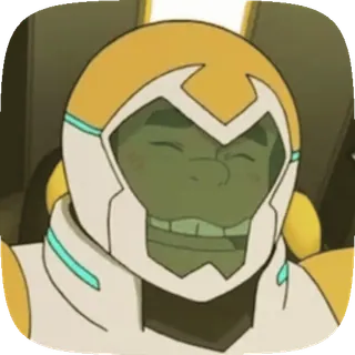 😊 Hunk Voltron: Legendary Defender Ханк, Вольтрон, мультяшный, персонаж, улыбается, шлем whatsapp sticker