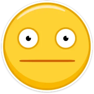 😐 絵文字, 無表情, 顔, 黄色, ステッカー telegram sticker