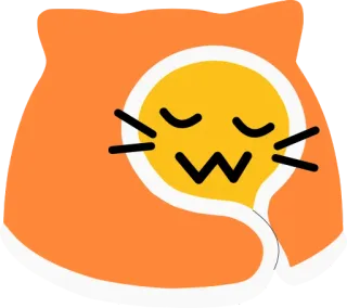 ☺️ Katze, süß, Tier, Emoji, kawaii, orange, Aufkleber telegram sticker
