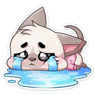 😭 gato, chorando, triste, fofo, lágrimas, emoji whatsapp sticker