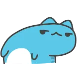 😐 kat, schattig, blauw, dier, cartoon telegram sticker