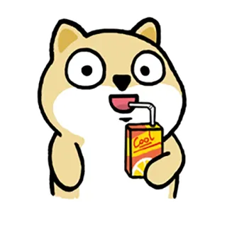 😃 COOL 卡通, 动物, 狗, 果汁, 饮料, 饮品, 酷 whatsapp sticker