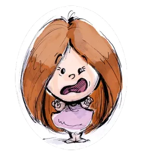 😧 卡通, 女孩, 表情, 插画, 角色, 儿童 telegram sticker