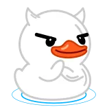 😈 canard, dessin animé, animal, blanc, mignon, diable telegram sticker