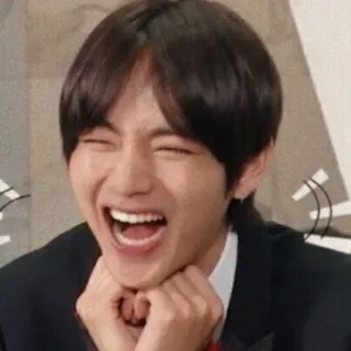 🤣 V kpop, v, ким тэхён, смеется, улыбается, счастливый, певец telegram sticker