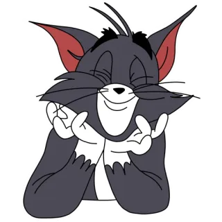 😊 Tom Cat Tom and Jerry Cartone animato, Gatto, Felice, Riposo, Tom telegram sticker