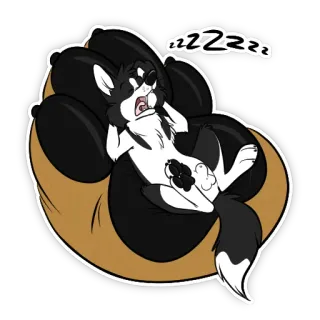 💤 zzzzzz sonolento, animal, desenho animado, gato, peludo, dormindo whatsapp sticker