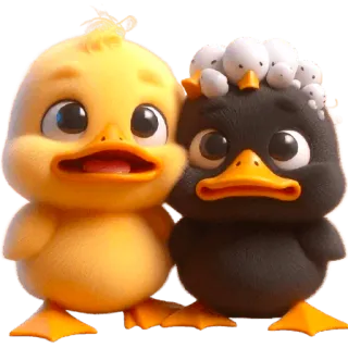 🫨 pato, patito, lindo, dibujos animados, animal, amistad, aves, pollitos telegram sticker
