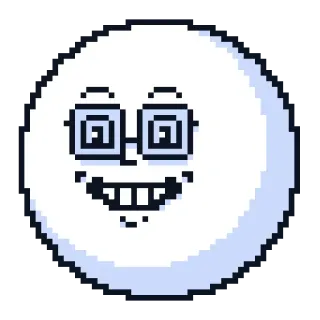 🤓 pixel art, nerd, glasses, circle, face, cute telegram sticker