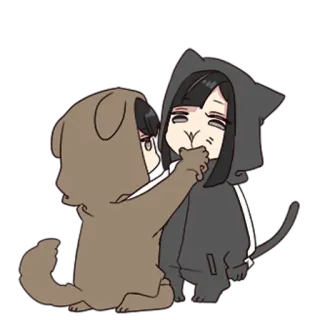 😍 Anime, Dibujo animado, Perro, Gato, Lindo telegram sticker