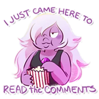 🍿 Amethyst Steven Universe I JUST CAME HERE TO READ the COMMENTS Dessin animé, Popcorn, Commentaires, Violet, Améthyste whatsapp sticker