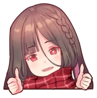 ☺️ anime, girl, cute, sticker, thumbs up, chibi telegram sticker