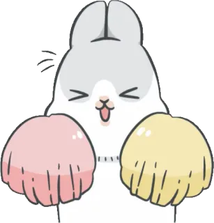 💪 konijn, schattig, kawaii, dier, cartoon telegram sticker