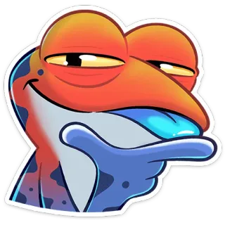 🤔 frog, funny, smirk, cartoon, animal telegram sticker