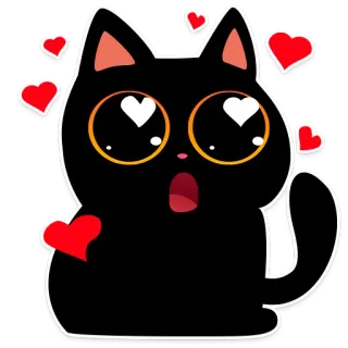 😍 Katze, Herz, Liebe, Tier, süß, Aufkleber telegram sticker