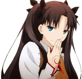 😏 Rin Tohsaka Fate/stay night 动漫, 角色, 女孩, 法师, 魔法 telegram sticker