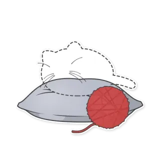 🙈 kucing, bantal, benang, tidur, lucu, hewan, hewan peliharaan whatsapp sticker