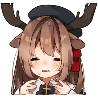 😖 アニメ, 鹿, 泣く, 悲しい, かわいい, 涙 telegram sticker