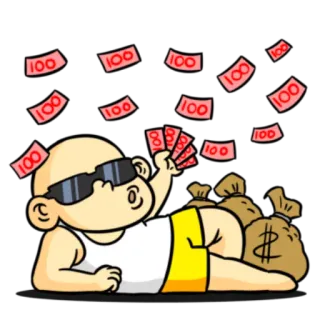 🚘 money, rich, cartoon, sunglasses, dollars, bags telegram sticker
