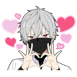 😍 anime, cartoon, hearts, cute, love telegram sticker
