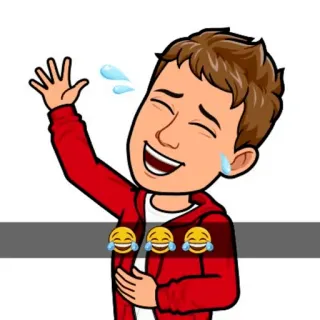 😂 riendo, emoji, dibujos animados, bitmoji, gracioso, feliz, alegría telegram sticker