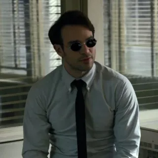 🥊 Matt Murdock Daredevil homme, lunettes de soleil, avocat, cravate, chemise whatsapp sticker