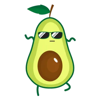 😎 alpukat, buah, kacamata hitam, keren, kartun, kawaii telegram sticker