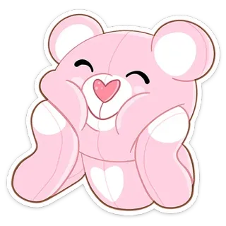 ☺️ adesivo, urso, fofo, animal, rosa, coração, desenho animado, amor telegram sticker