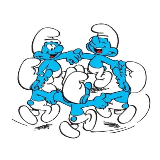 💃 Smurf การ์ตูน, สเมิร์ฟ, สีฟ้า, มิตรภาพ, มีความสุข whatsapp sticker