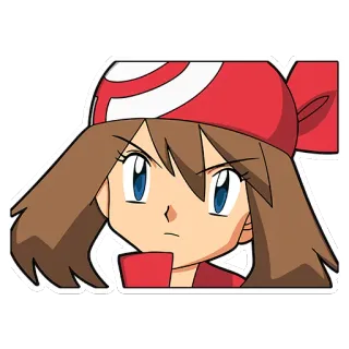 😠 May Pokemon pokemon, may, anime, cartone animato, gioco, ragazza, personaggio telegram sticker
