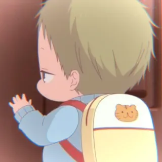 🥺 малыш, младенец, ребенок, мультфильм, аниме, рюкзак telegram sticker