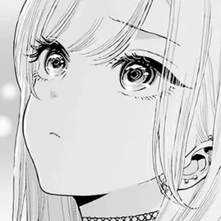 ⚪️ anime, manga, girl, portrait, black and white, cartoon telegram sticker