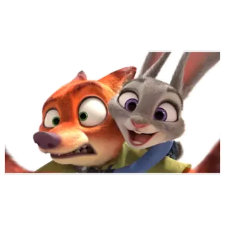 📷 Nick Wilde Zootopia cartoon, animated, fox, rabbit, disney, movie telegram sticker