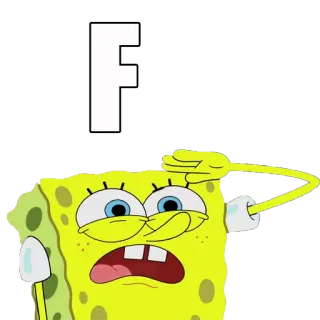 ✊ SpongeBob SquarePants F Desenho animado, Bob Esponja, Sticker, Animado, Nickelodeon, Personagem whatsapp sticker