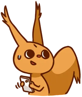 😅 wiewiórka, kreskówka, zwierzę, słodkie, smartfon, telefon komórkowy telegram sticker