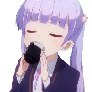 ☕️ Anime, Menina, Bebendo, Fofa, Kawaii telegram sticker