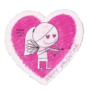❤️ HAPPY VALENTINE saint-valentin, amour, coeur, dessin animé, mignon, amusant telegram sticker