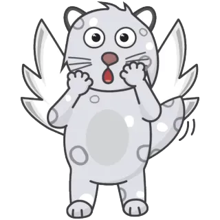 😱 animal, cartoon, wings, shocked, cat telegram sticker